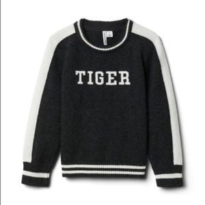 Janie and Jack Charcoal and Cream Tiger Sweater